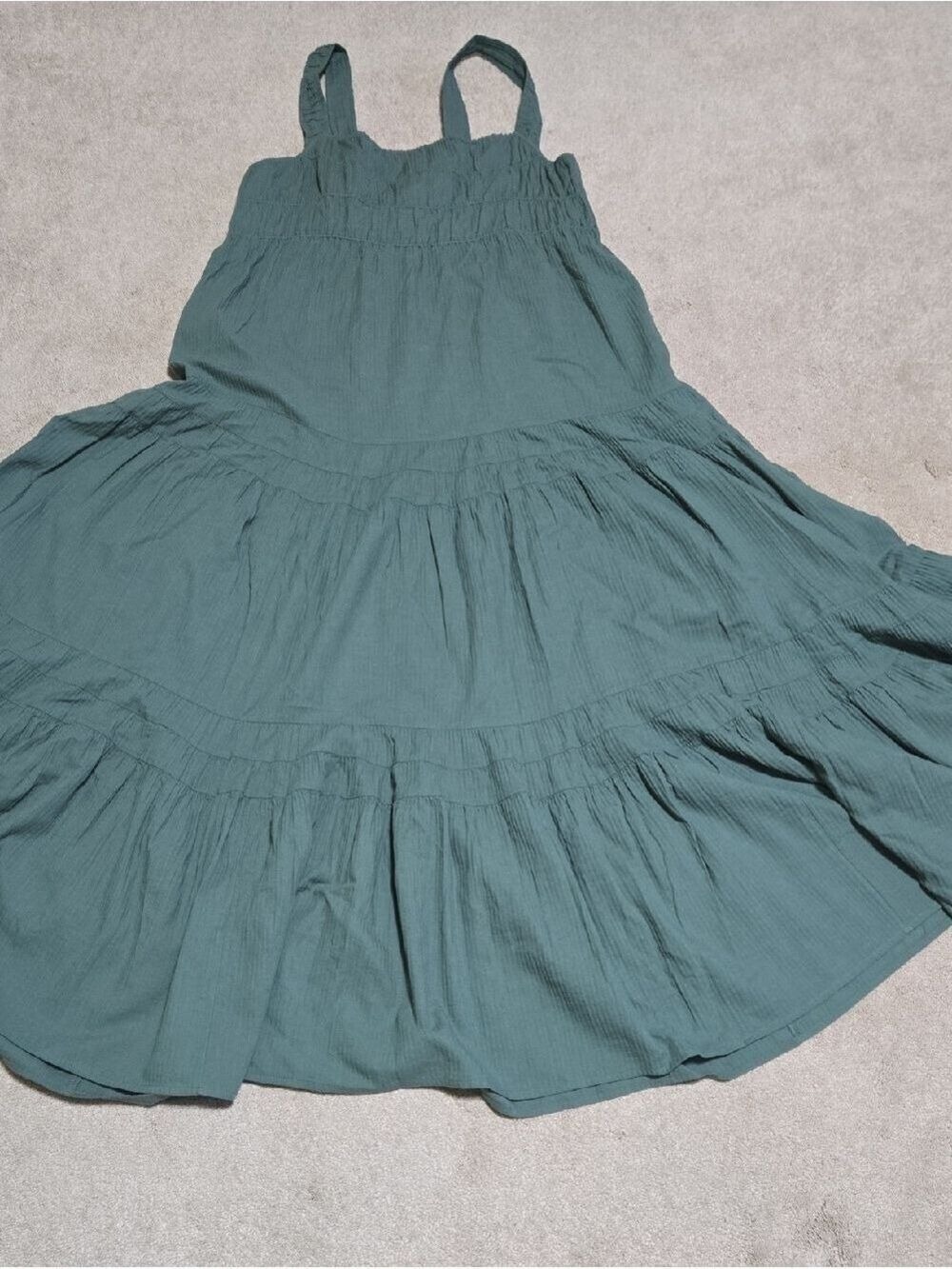 J. Crew Tiered Maxi Skirt Dress in Teal Green